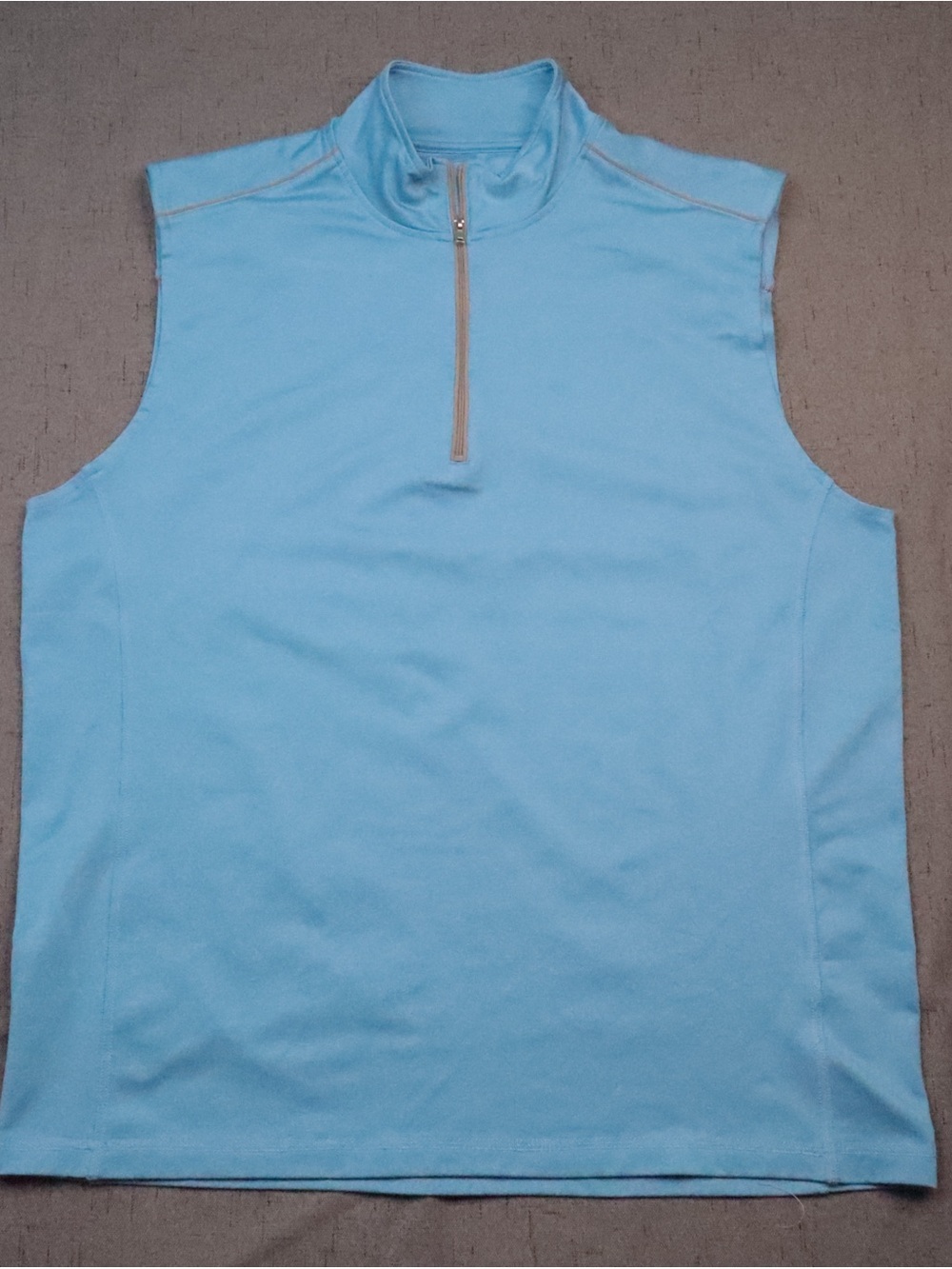 Johnnie-O Men's Light Blue 1/4 Zip Sleeveless Athletic Pullover Vest Size Large
